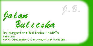 jolan bulicska business card